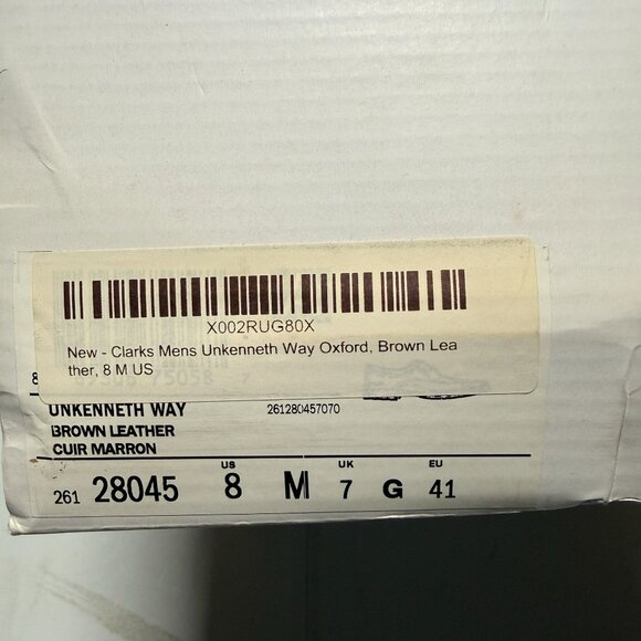 Clark Men's Un Kenneth Way Oxford Brown Size 8 NEW - Picture 10 of 10